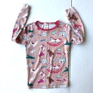 Mini Boden  Shirt Girls Size 8 Year Llama Rocking Horse Teapot Bear Long…